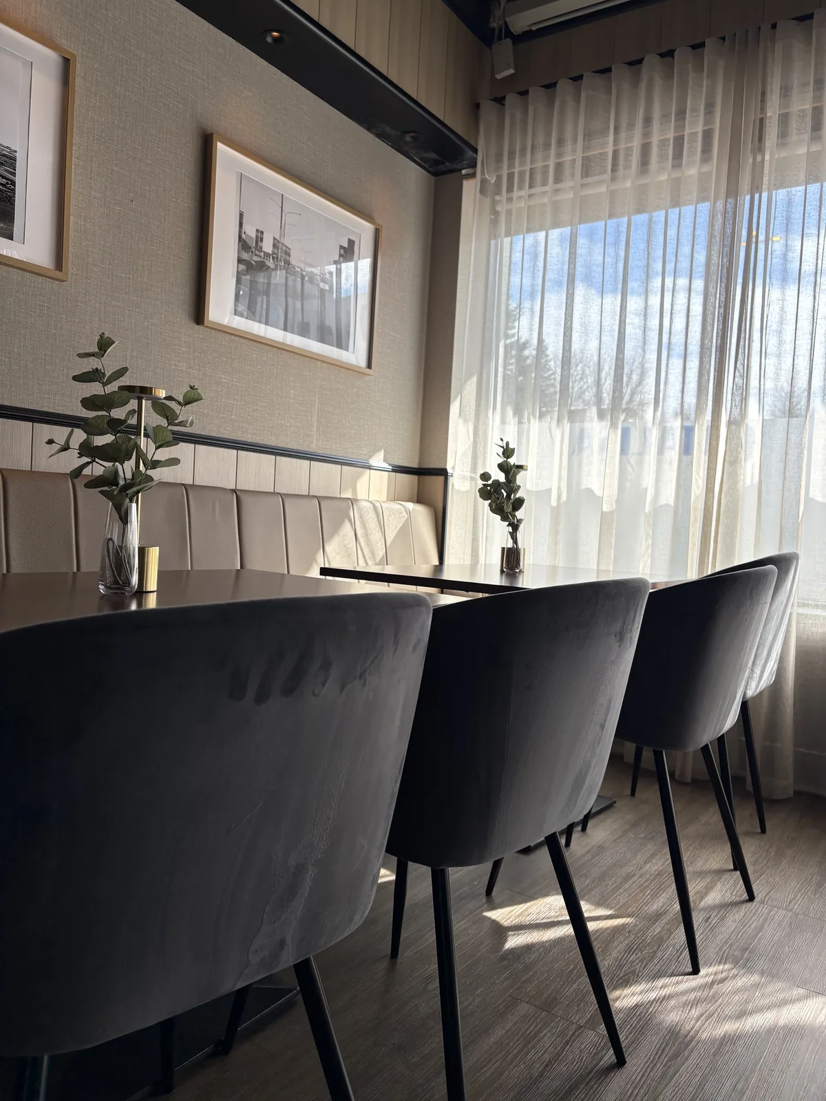 A table in the dining room